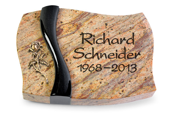 Grabkissen mit Rose aus Bronze